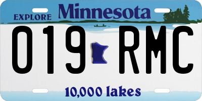 MN license plate 019RMC
