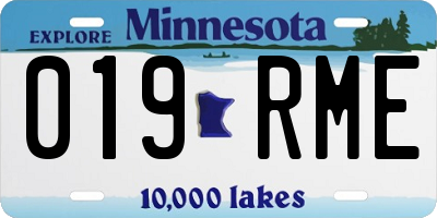 MN license plate 019RME