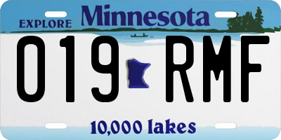 MN license plate 019RMF