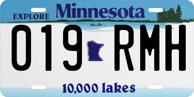 MN license plate 019RMH