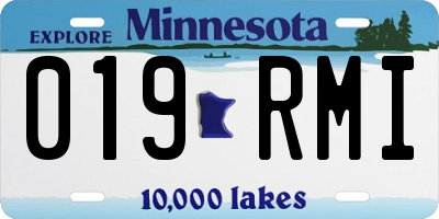 MN license plate 019RMI