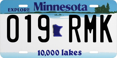 MN license plate 019RMK