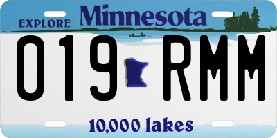 MN license plate 019RMM