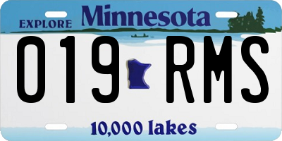 MN license plate 019RMS