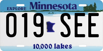 MN license plate 019SEE