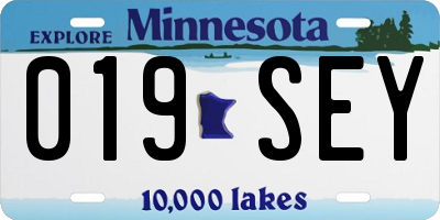 MN license plate 019SEY