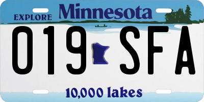 MN license plate 019SFA