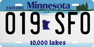 MN license plate 019SFO