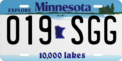 MN license plate 019SGG
