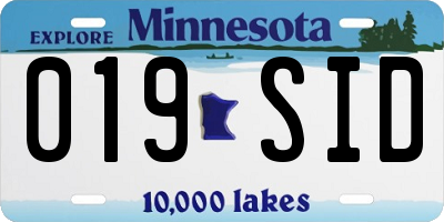 MN license plate 019SID