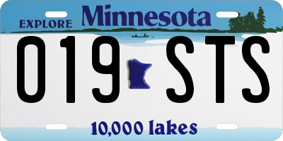 MN license plate 019STS