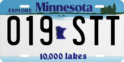 MN license plate 019STT