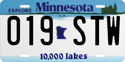 MN license plate 019STW