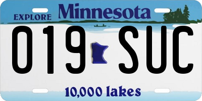 MN license plate 019SUC
