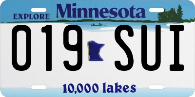 MN license plate 019SUI