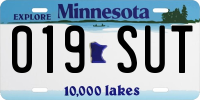 MN license plate 019SUT
