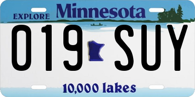 MN license plate 019SUY