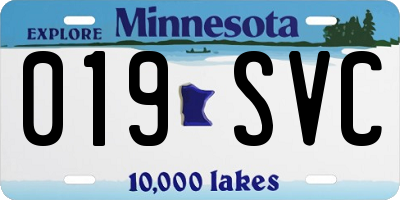 MN license plate 019SVC