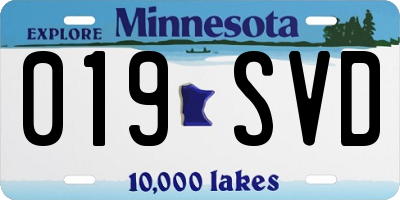 MN license plate 019SVD