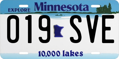 MN license plate 019SVE