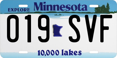 MN license plate 019SVF