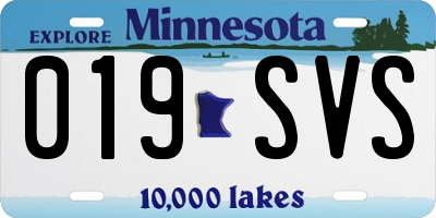 MN license plate 019SVS