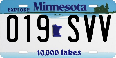 MN license plate 019SVV