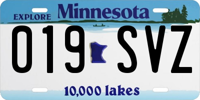 MN license plate 019SVZ