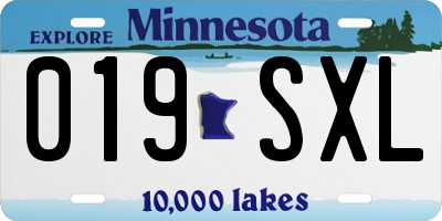 MN license plate 019SXL