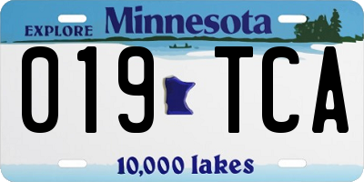 MN license plate 019TCA