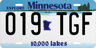 MN license plate 019TGF