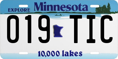 MN license plate 019TIC