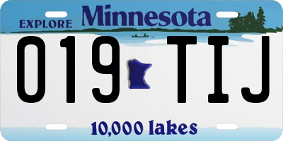 MN license plate 019TIJ