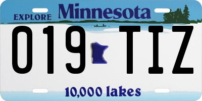 MN license plate 019TIZ