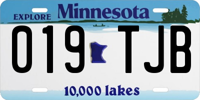 MN license plate 019TJB