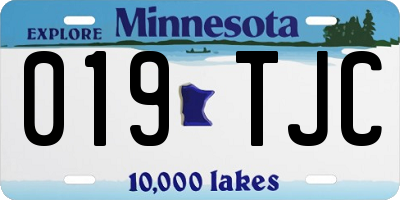 MN license plate 019TJC