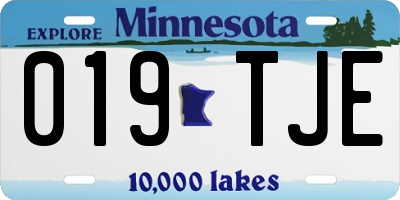 MN license plate 019TJE