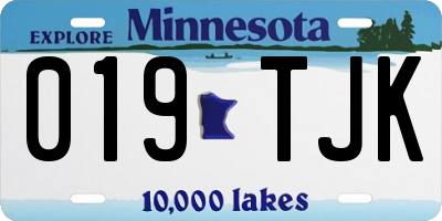 MN license plate 019TJK