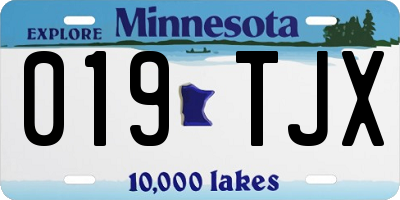 MN license plate 019TJX
