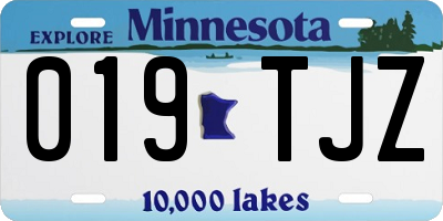 MN license plate 019TJZ
