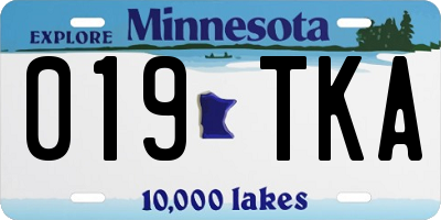 MN license plate 019TKA