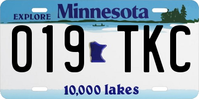 MN license plate 019TKC