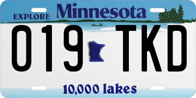 MN license plate 019TKD