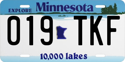 MN license plate 019TKF
