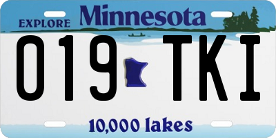 MN license plate 019TKI