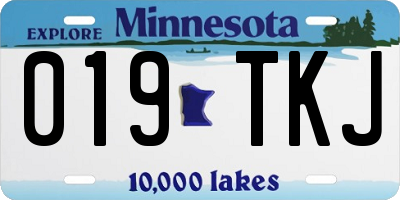 MN license plate 019TKJ