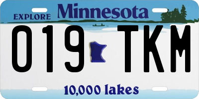 MN license plate 019TKM