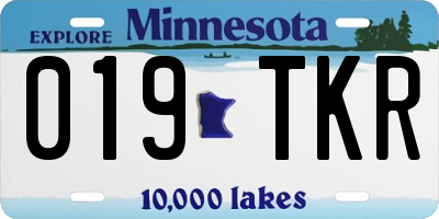MN license plate 019TKR