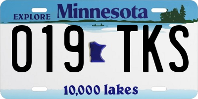 MN license plate 019TKS