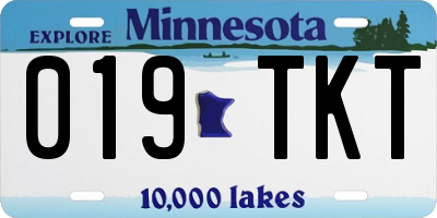 MN license plate 019TKT